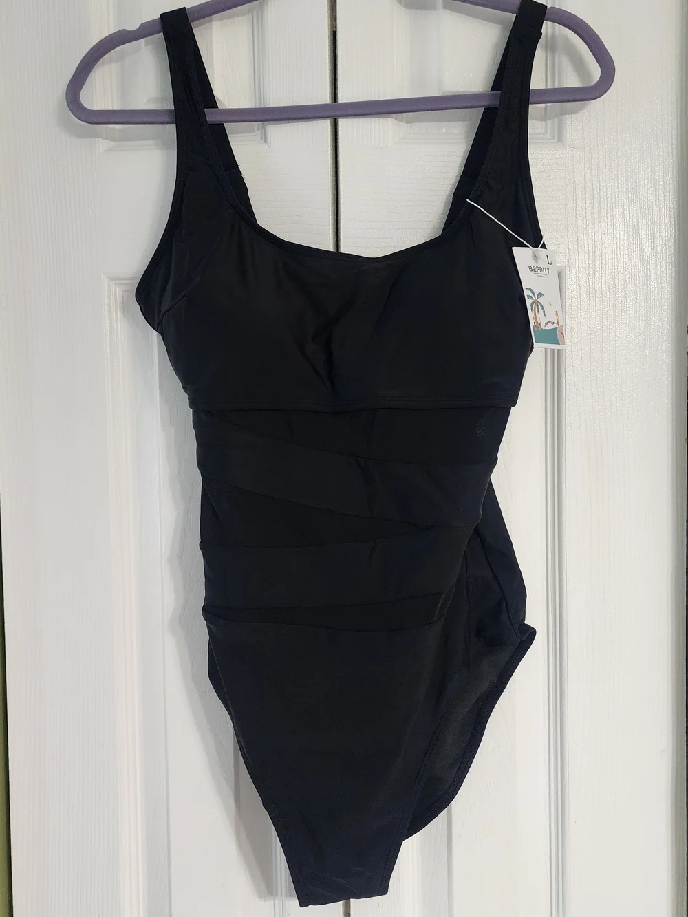 Classic Black One-Piece Swimsuit - Sleek Scoop Neck
